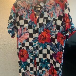 Floral Checkered Men's button up